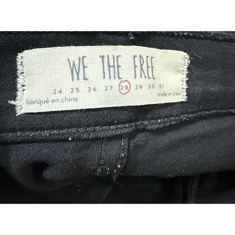 Free People black embroidered lace flare jeans Sz 28 Floral Mixed Media - Picture 3 of 3